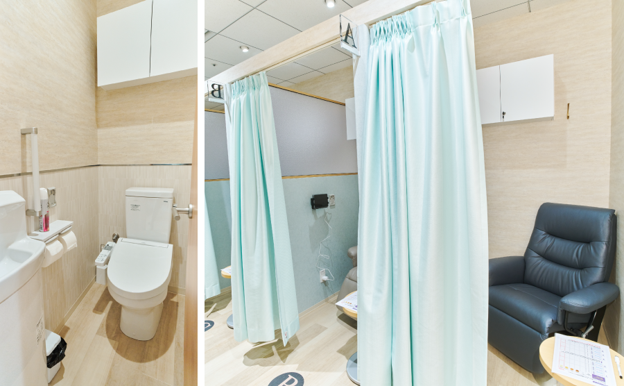 専用トイレ付きの個室空間を完備
