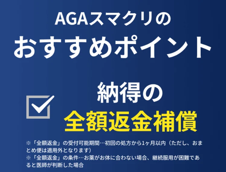 AGAスマクリの全額返金保証