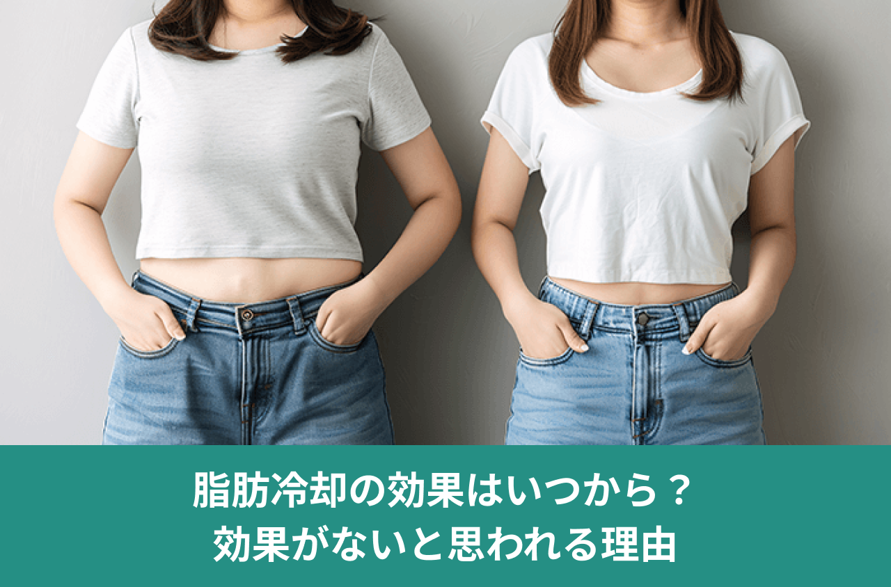 脂肪冷却の効果はいつから？ 効果がないと思われる理由。体形の異なる腹部を左右に並べた写真。